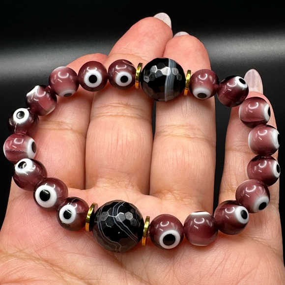 MALOCCHIO ONYX  NATURAL STONES BRACELET 7” - Picture 6 of 10